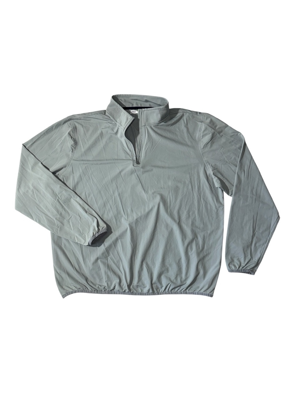 Tasc mens XL grey solid polyamide blend 1/4 zip pullover sweater EUC
